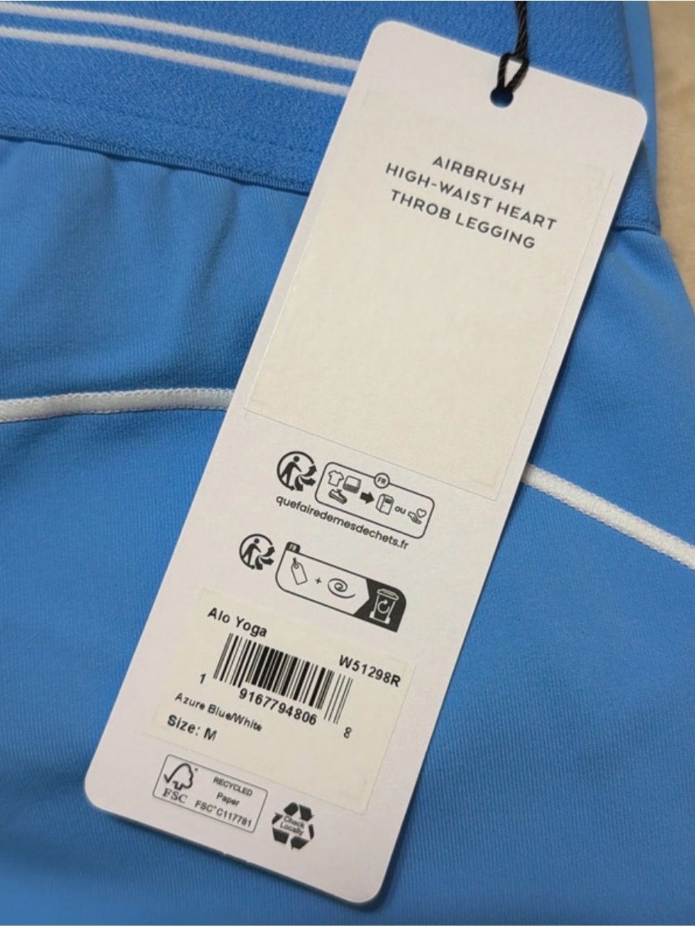 Alo airbrush heart throb azure blue leggings medium - Picture 4 of 7